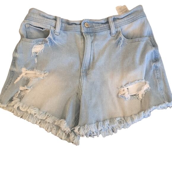 Hollister light wash distressed cut off jean shorts size 9 - Picture 1 of 6